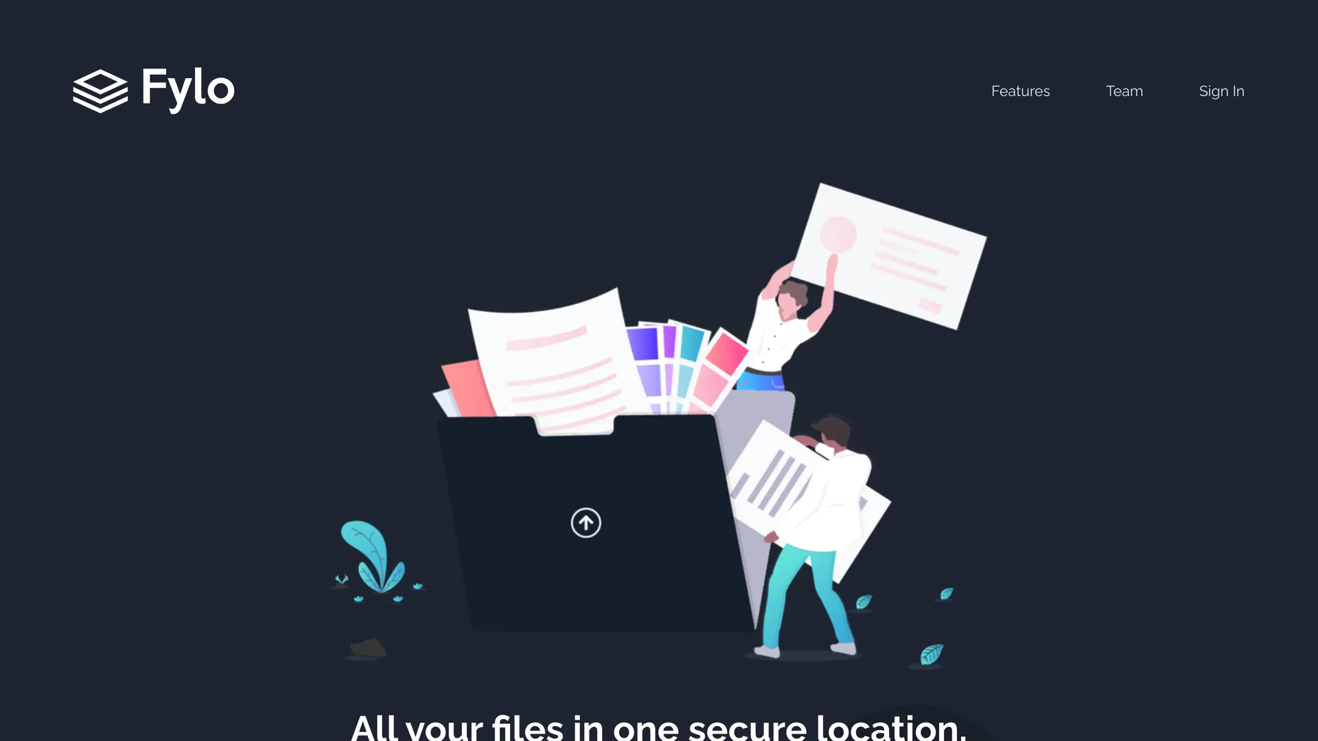 Fylo Dark Theme Landing Page