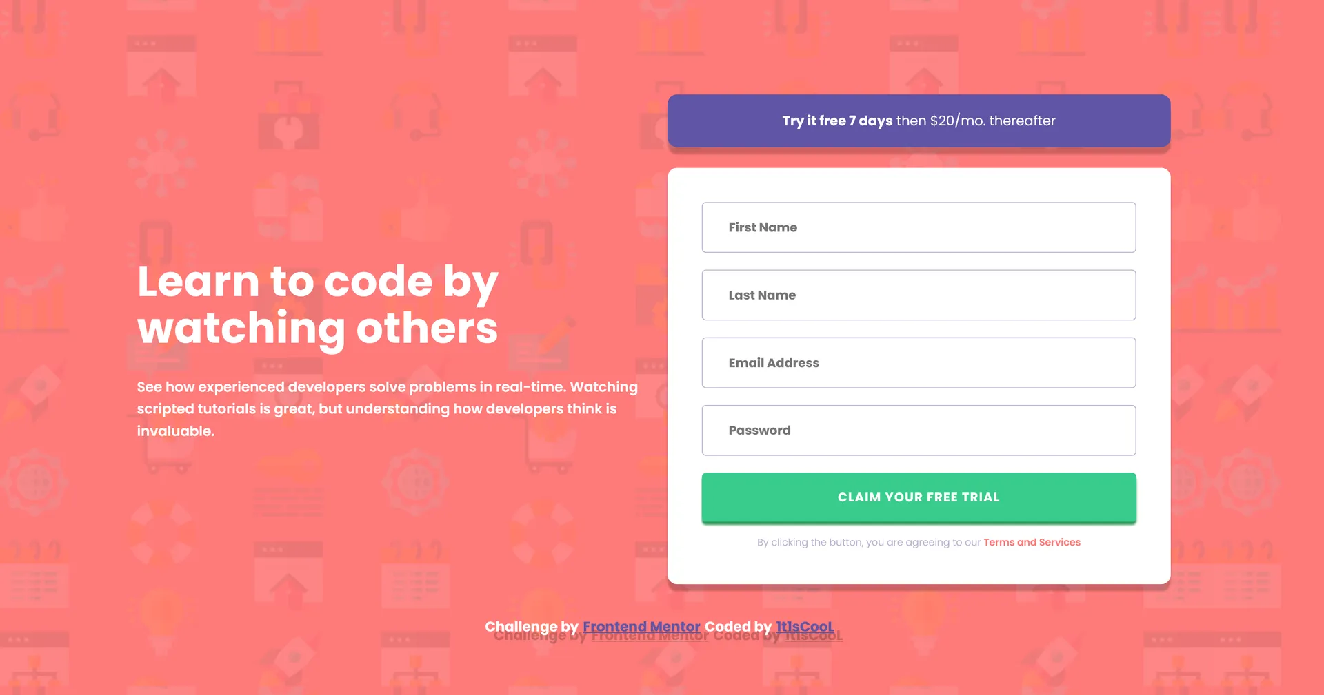 Intro Component with Sign-up Form